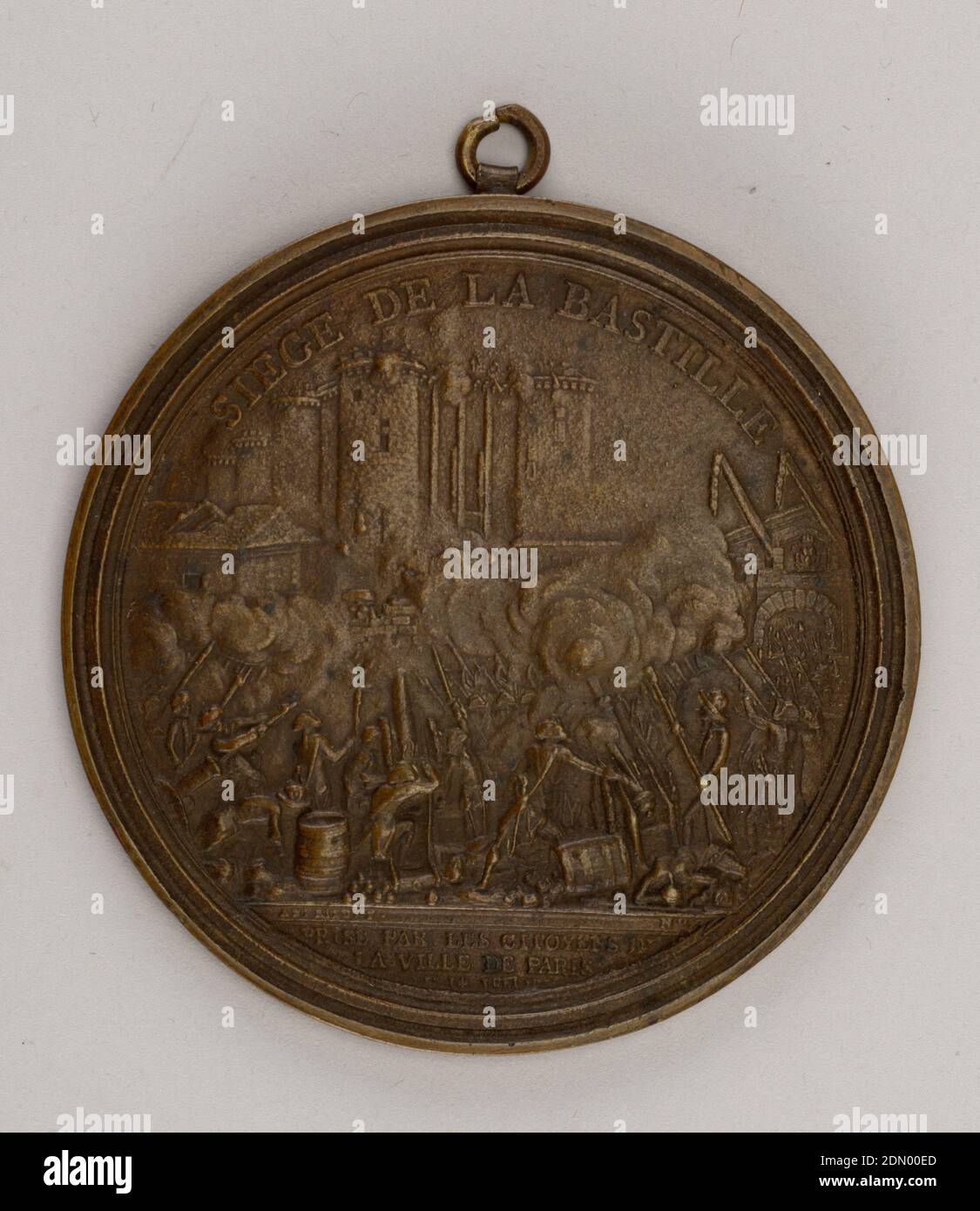 Medaglia, Bertrand Andrieu, francese, 1761 - 1822, bronzo fuso, medaglia commemorativa dell'assedio della Bastiglia, Francia, XIX secolo, metallurgia, Arti decorative, Medaglia Foto Stock