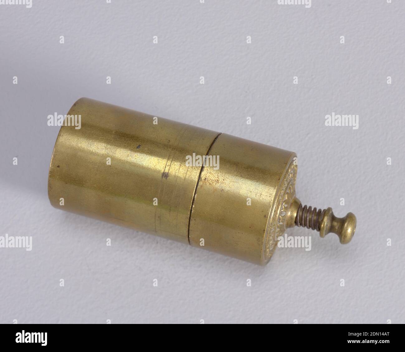 Matchsafe, ottone, 1850, contenitori, Arti decorative, Matchsafe Foto Stock