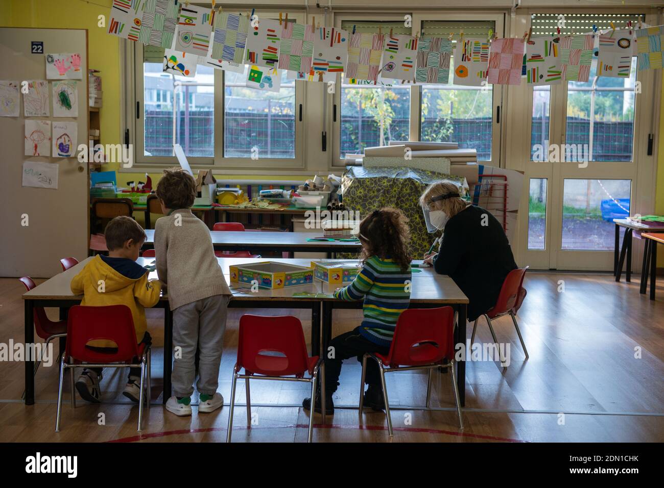Roma, Italia: Scuola pubblica ai giorni di Corona Virus. © Andrea Sabbadini Foto Stock