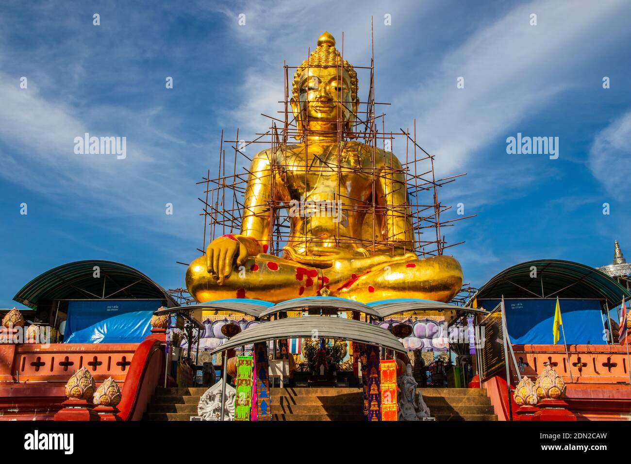 Provincia di Chiang Rai Thailandia Sud-est asiatico, Buddha d'oro vicino al triangolo d'oro Foto Stock