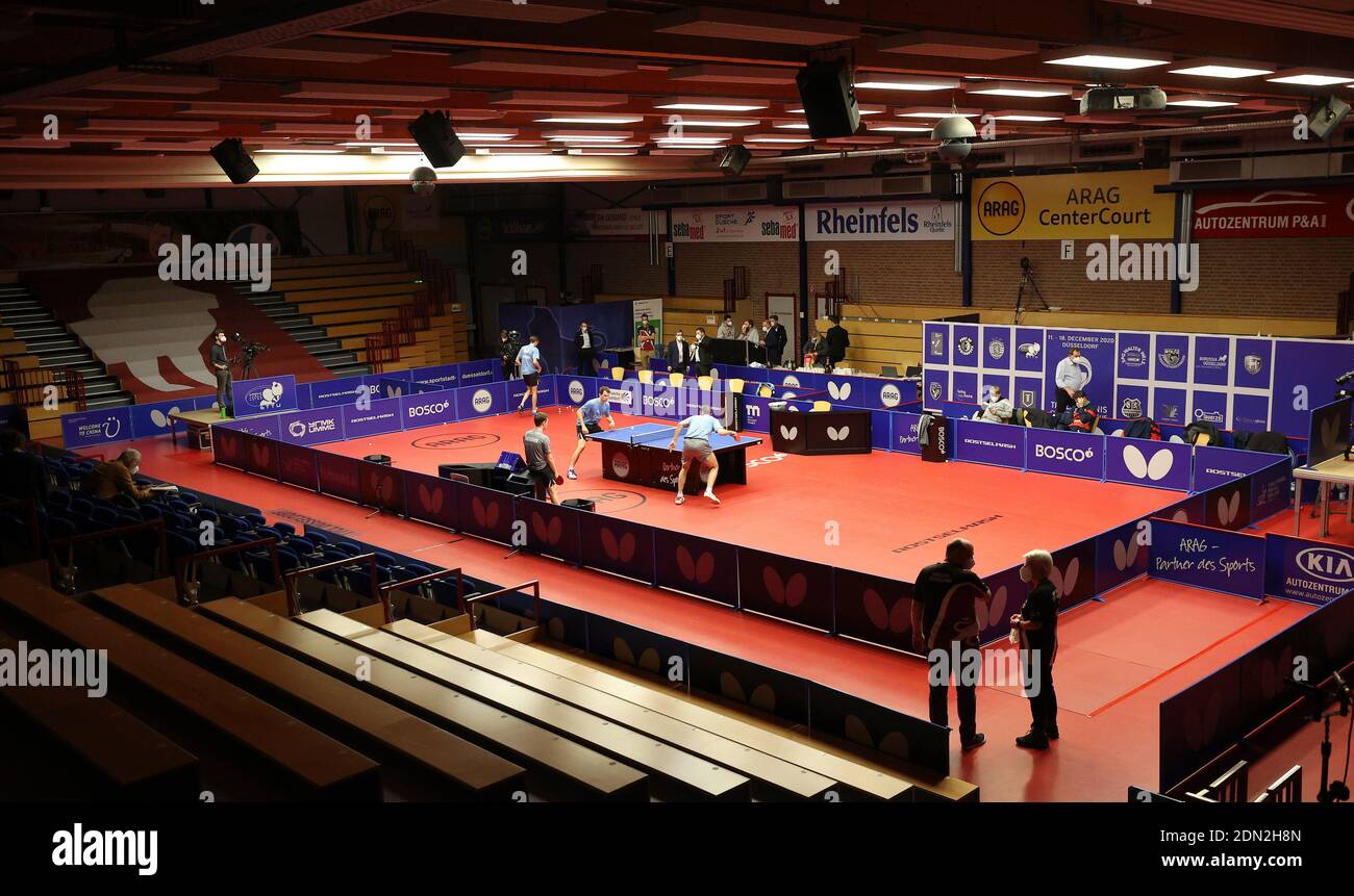 Firo: 17.12.2020 Ping Pong TT Champions League uomini semifinali: Borussia Dvºsseldorf vúbersicht | utilizzo in tutto il mondo Foto Stock