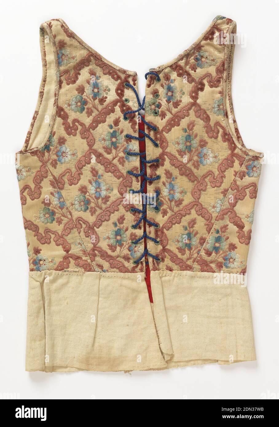 Indumento, Medio: Seta, foderata con tecnica lino: Tessitura a coste con pelo di ordito supplementare (velluto), XVIII secolo, costume & accessori, indumento Foto Stock