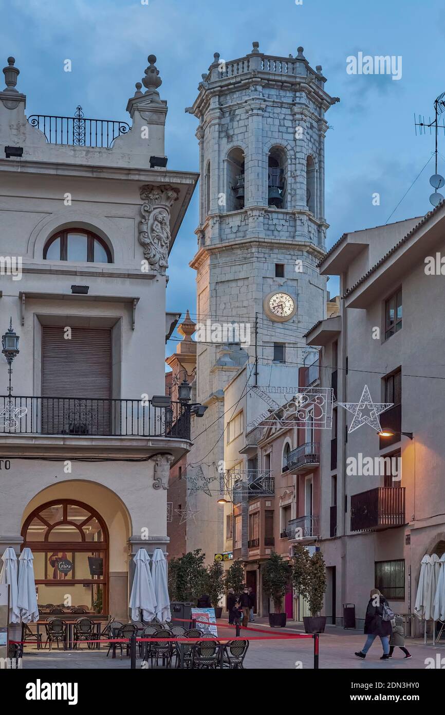 Chiesa dell'Arciprete. Parrocchia di San Jaime Apostol a Villarreal, Castellon de la Plana, Comunità Valenciana, Spagna, Europa Foto Stock