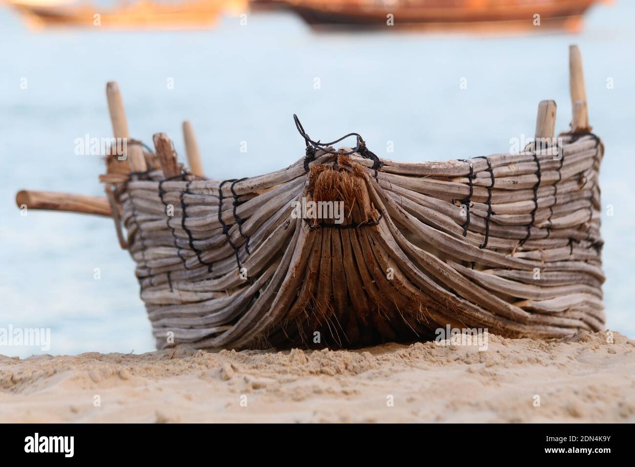 Una tradizionale barca in legno fatta a mano , Foto Stock