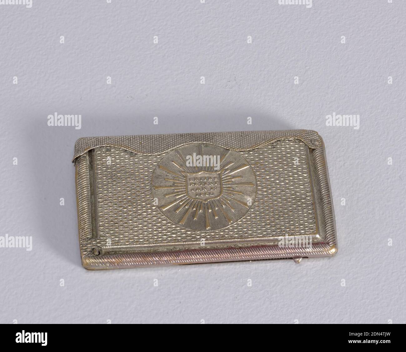 Matchsafe, 1860, contenitori, Arti decorative, Matchsafe Foto Stock