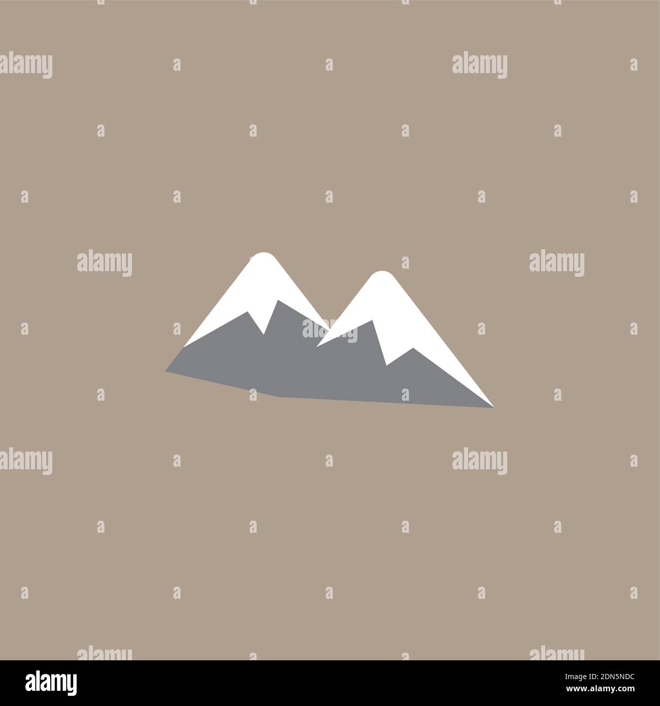 Vettore icona colore montagna. Semplice segno orizzontale, logo. Illustrazione Vettoriale