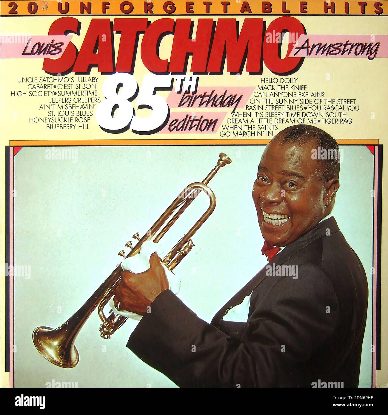 Louis Armstrong - Satchmo 85th Birthday Edition - vinile d'epoca copertina album Foto Stock