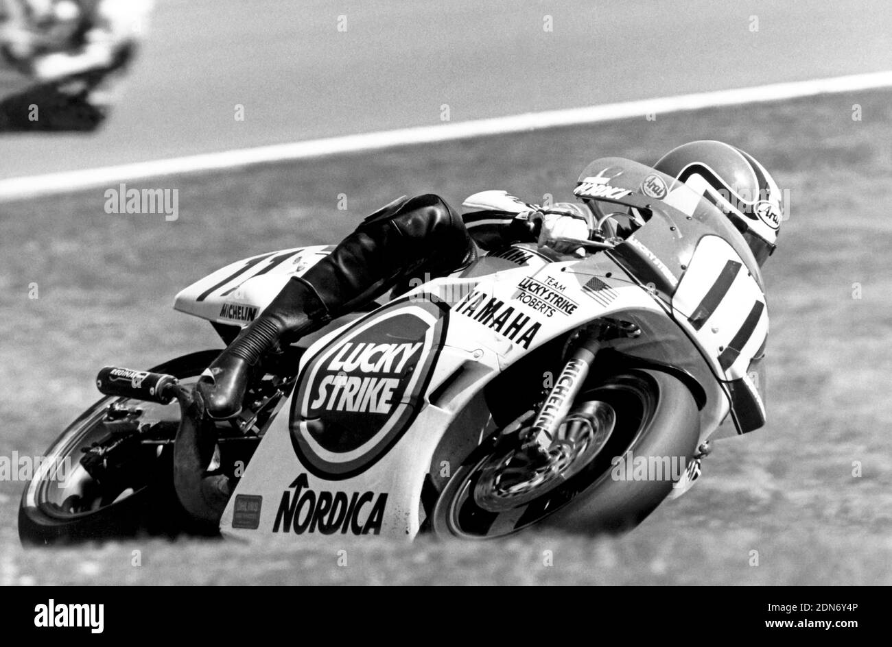 Randy Mamola (USA) Yamaha 500, Dutchmoto GP 1985, Assen Foto Stock
