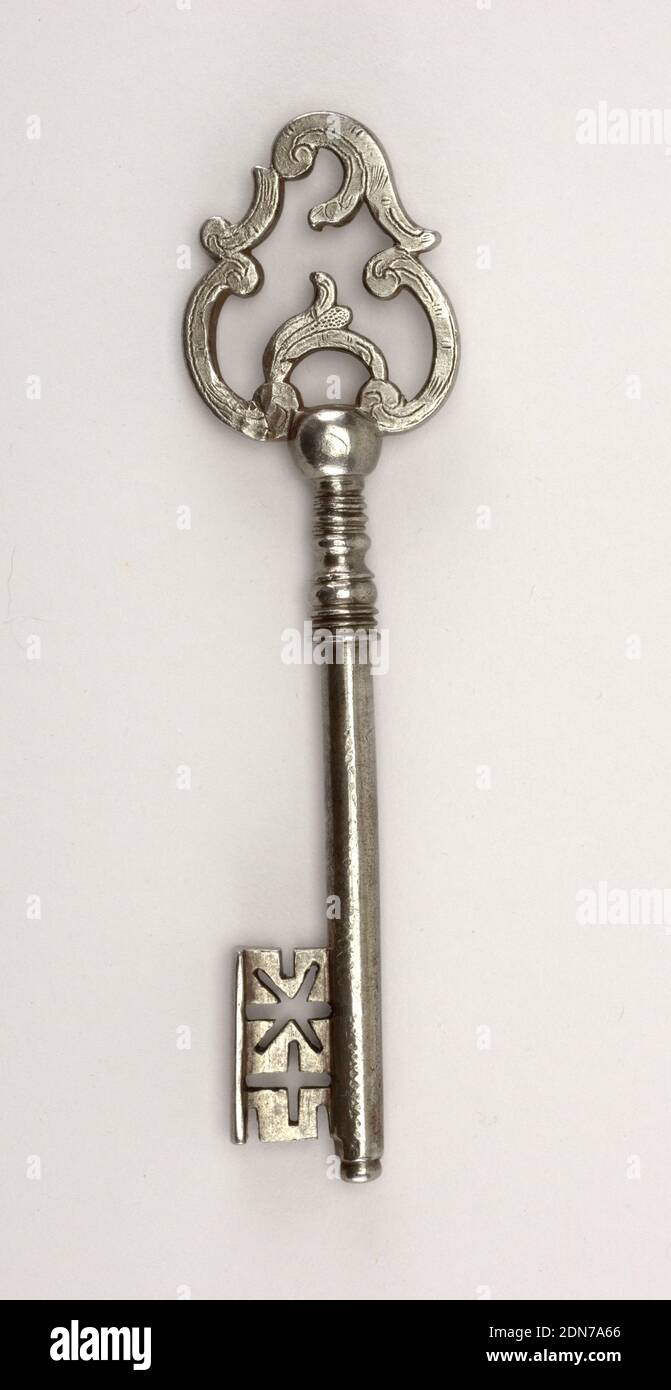 Chiave, acciaio, 18 ° secolo, metallurgia, Arti decorative, chiave Foto Stock