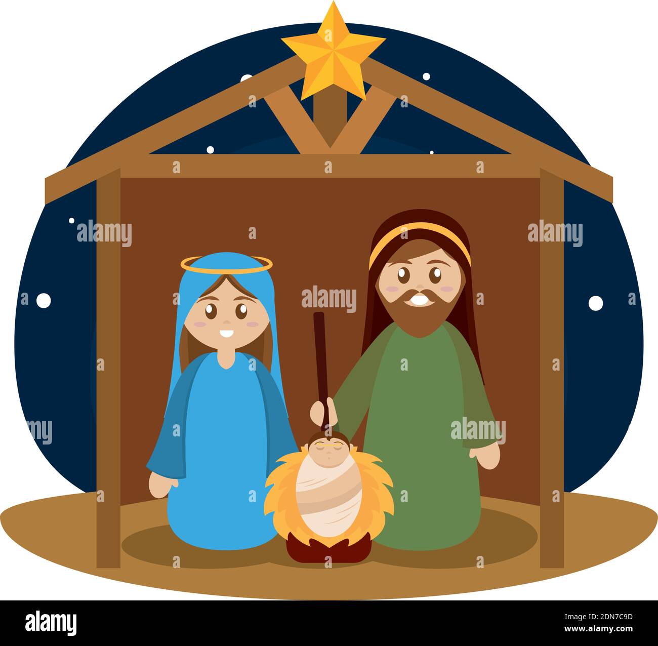 Cartone animato di una presepe. Personaggio di Natale - illustrazione  vettoriale Immagine e Vettoriale - Alamy