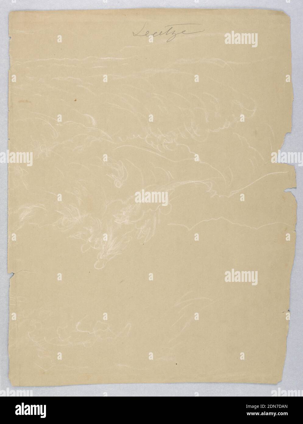 Nubi, Daniel Huntington, americano, 1816–1906, White Chalk supporto: Carta wove grigia, USA, USA, ca. 1840, paesaggi, disegno Foto Stock