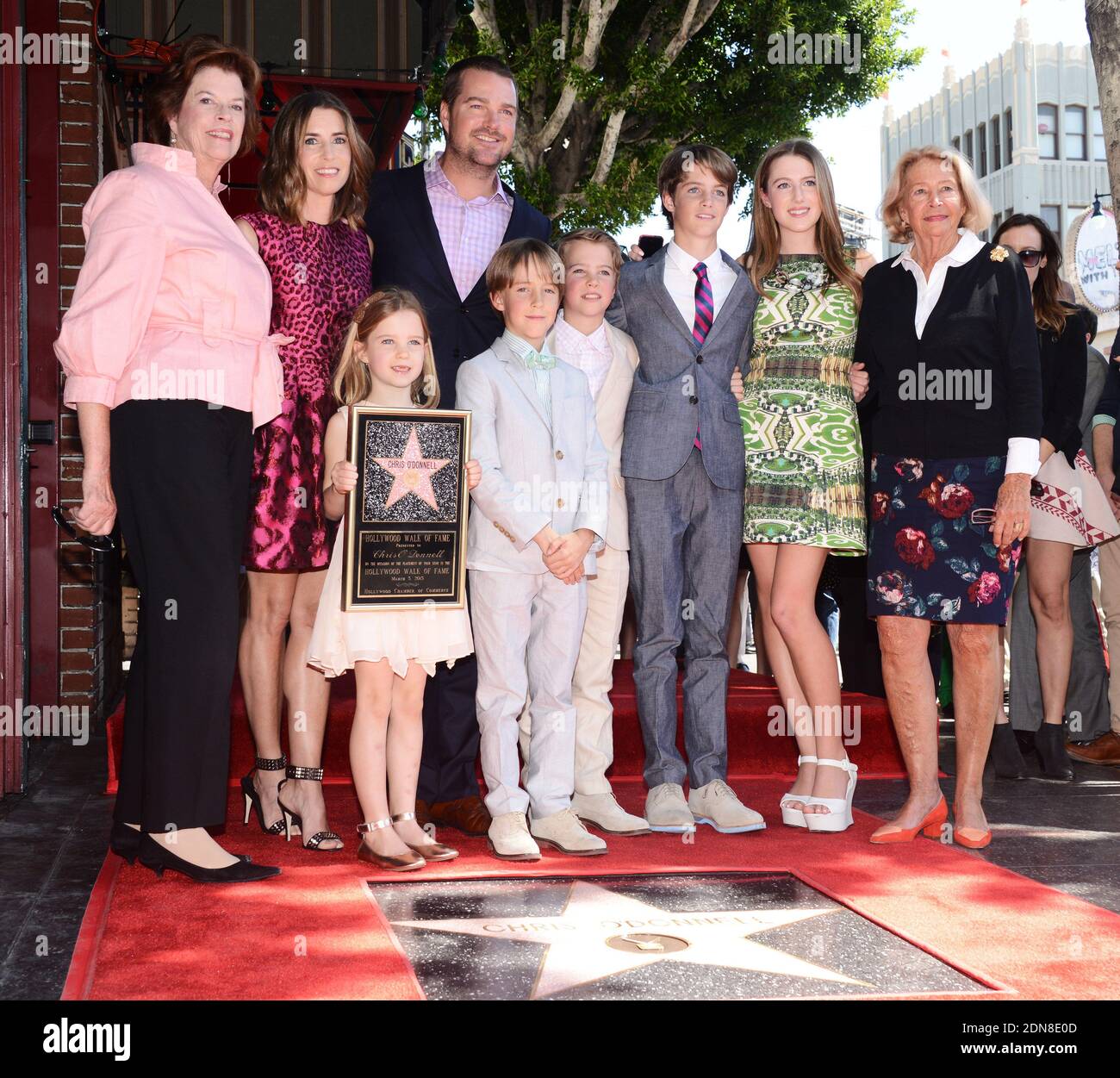 La moglie di Chris o'Donnell, Caroline Fentress, e i loro cinque figli, partecipano alla cerimonia in onore di Chris o'Donnell con una stella sulla Hollywood Walk of Fame il 3 marzo 2015 a Los Angeles, California, USA. Foto di Lionel Hahn/ABACAPRESS.COM Foto Stock