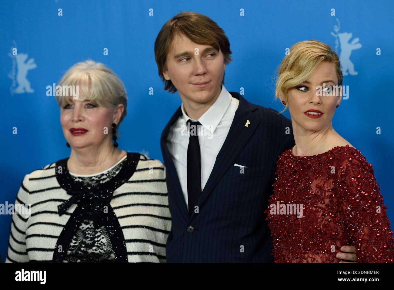 Melinda Ledbetter, attore Paul Dano e Elizabeth Banks, che partecipano alla Photocall 'Love and Mercy' durante il 65° Berlinale, Festival Internazionale del Cinema di Berlino, il 08 febbraio 2015. Foto di Aurore Marechal/ABACAPRESS.COM Foto Stock