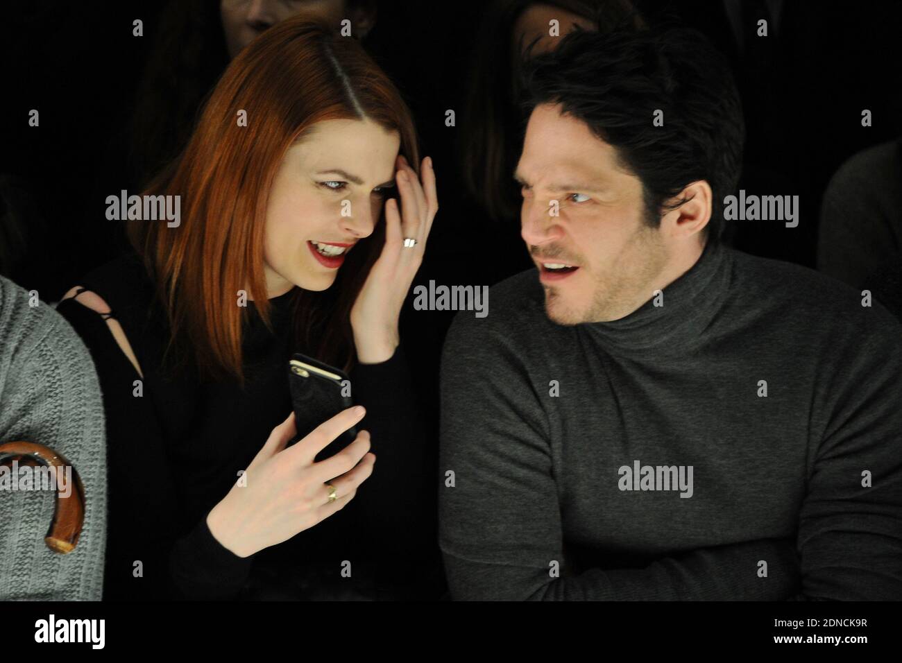 Elodie Frege e Aurelien Storny in prima fila per la collezione Guy Laroche Autunno-Inverno 2015/2016 Ready-to-Wear che si è tenuta al Grand Palais di Parigi, in Francia, il 04 marzo 2015. Foto di Aurore Marechal/ABACAPRESS.COM Foto Stock