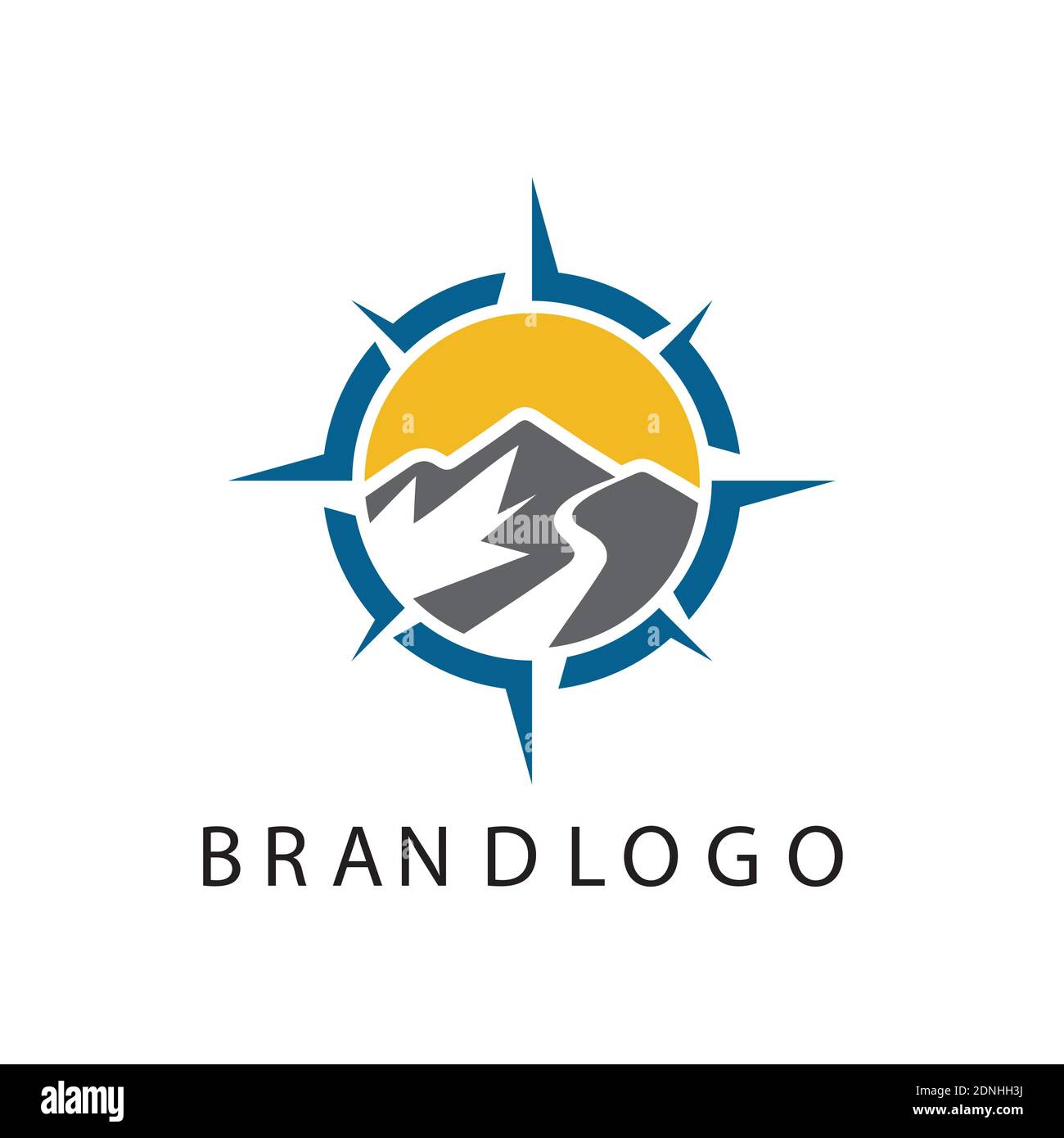 MODELLO DI ISPIRAZIONE PER IL DESIGN DEL LOGO DELLA BUSSOLA VETTORIALE PER ESTERNI. Illustrazione Vettoriale