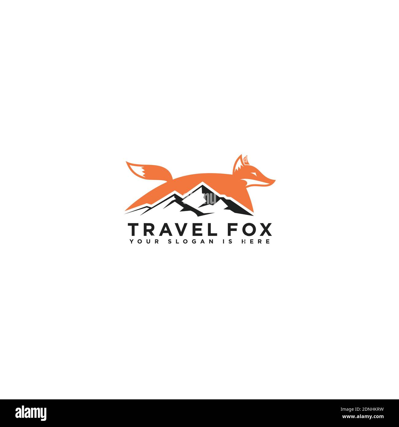 Simbolo icona di disegno Fox mountain logo ispirazione modello. Illustrazione Vettoriale