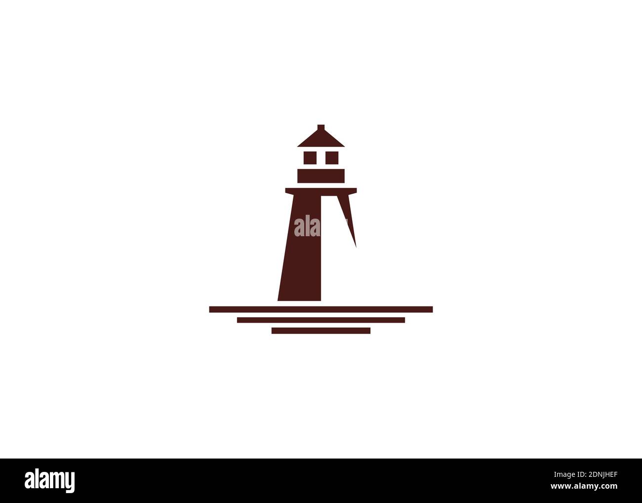 simbolo icona faro semplice logo ispirazione Illustrazione Vettoriale