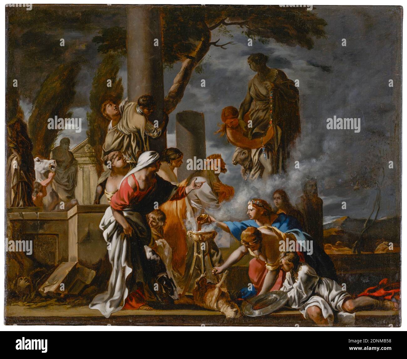 Re Salomone sacrificando agli idoli, dipinto di Sébastien Bourdon, circa 1640 Foto Stock
