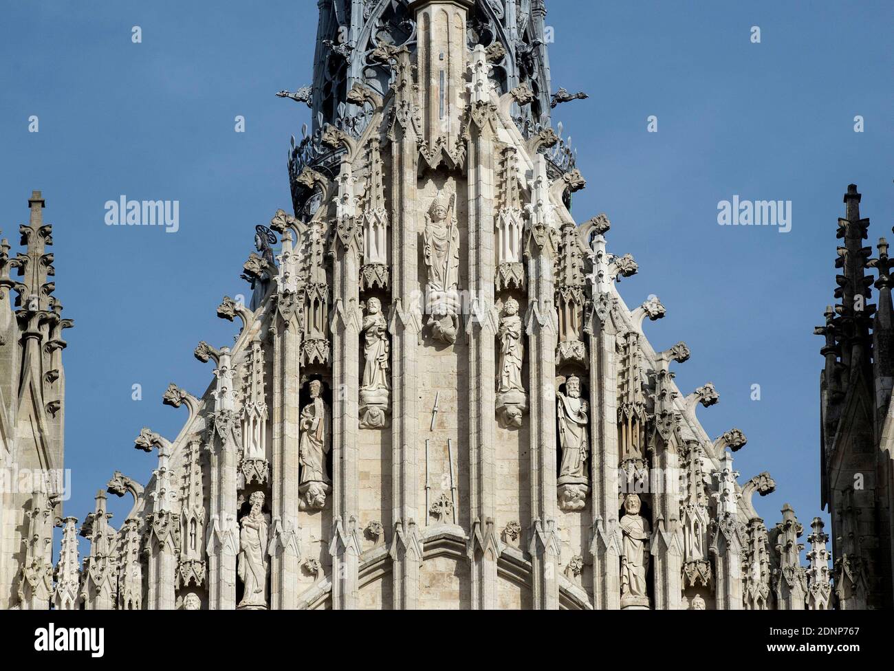 Amiens (Francia settentrionale): Dettaglio della Basilica della Cattedrale di nostra Signora di Amiens, dichiarata Patrimonio dell'Umanità dall'UNESCO. Foto Stock