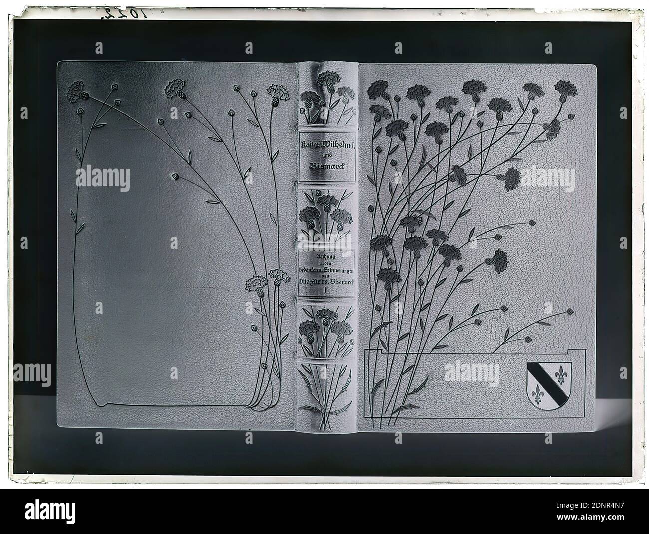 Wilhelm Weimar, copertina Wilhelm i e Bismarck di otto Fürst von Bismarck, negativo in vetro, nero e bianco, totale: Altezza: 23.8 cm; larghezza: 17.8 cm, numerato: In alto a sinistra. : in inchiostro nero: 1022, libro Foto Stock