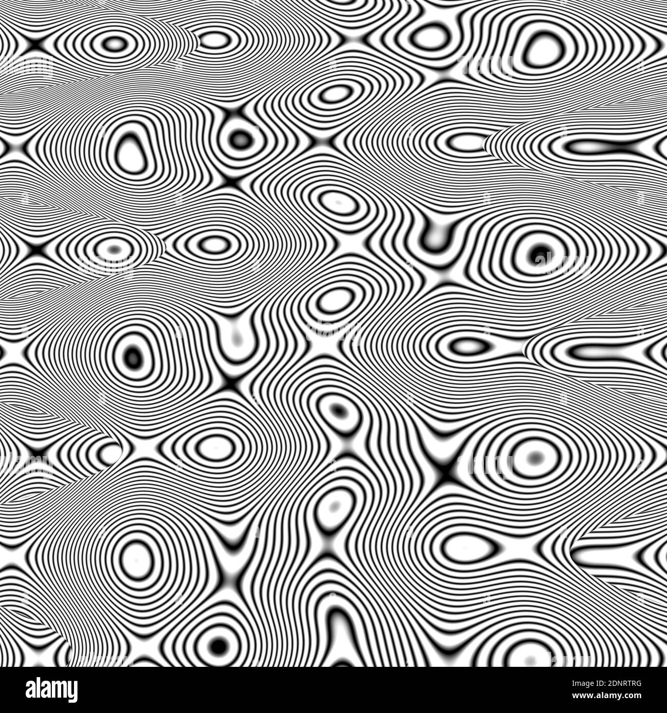 Linee in bianco e nero simili a campi magnetici Foto Stock