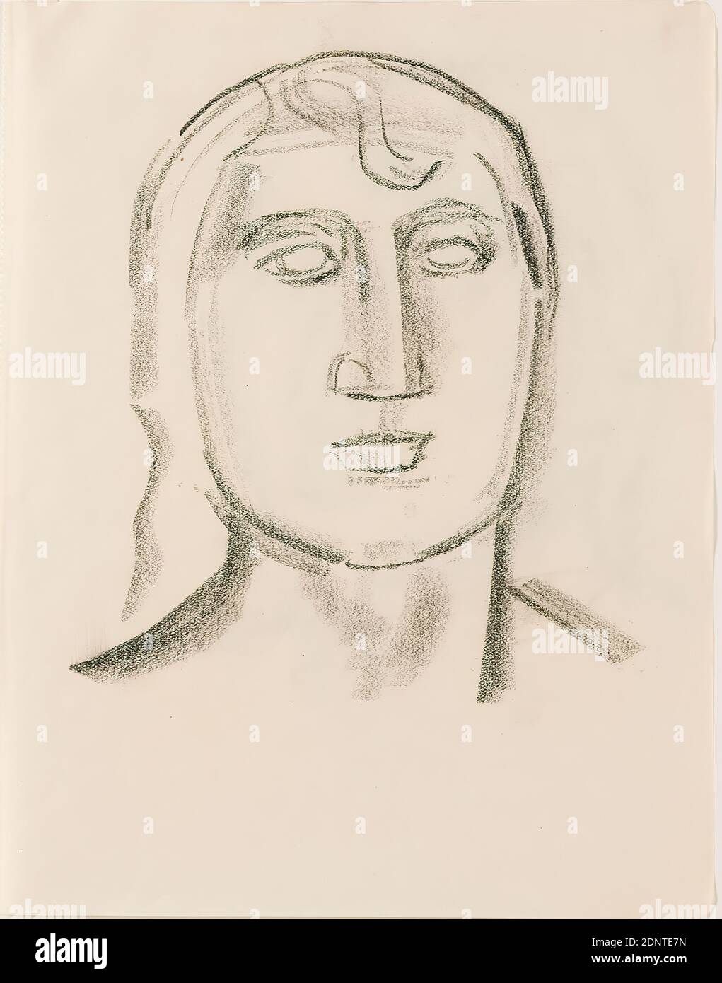 Gustav Heinrich Wolff, Ritratto, disegno carbone, carta, disegno, carbone su carta, totale: Altezza: 22.1 cm; larghezza: 17.2 cm, disegno, grafica, schizzi, Ritratto, testa, volto, Modernismo classico, Ritratto dallo Sketchbook 1925-26 Foto Stock