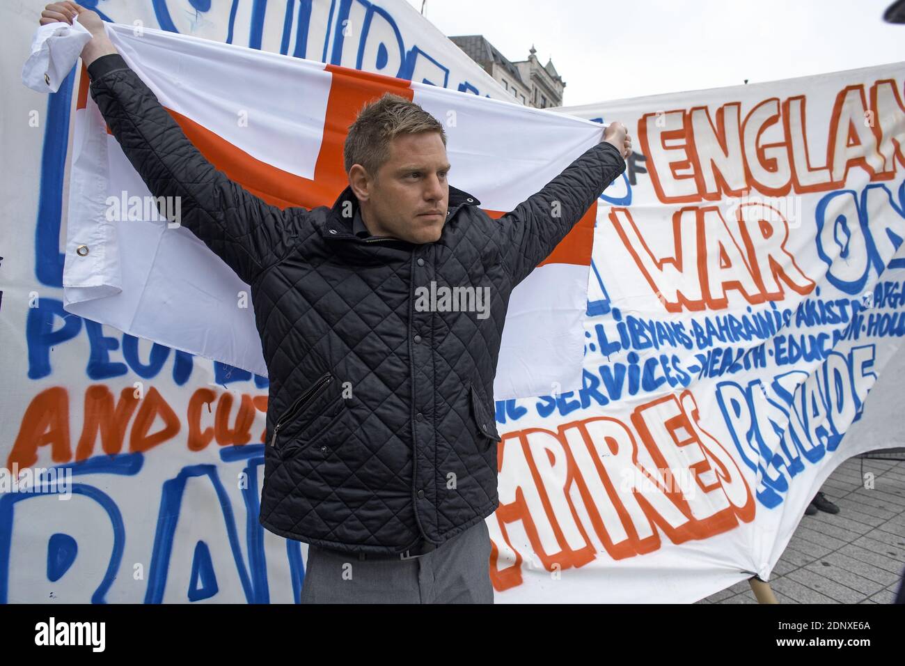 Regno Unito / Londra/Trafalgar Square am 29.04.2011/PROTESTA DURANTE IL ROYAL WEDDING A LONDRA. Foto Stock