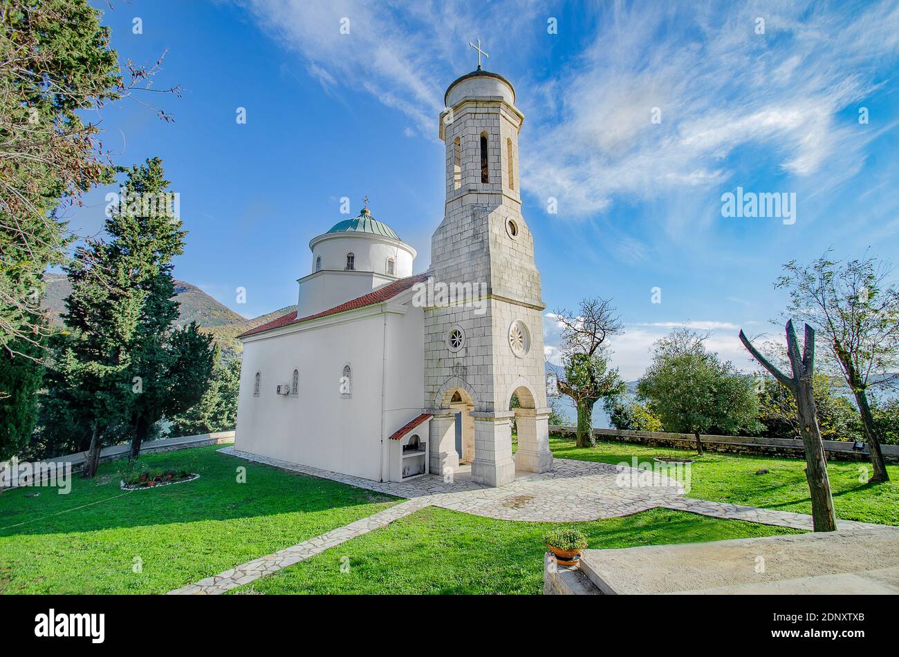 Chiesa, Chiesa di Santa Domenica, Baia di Cattaro, Montenegro di Flavia Brilli Foto Stock