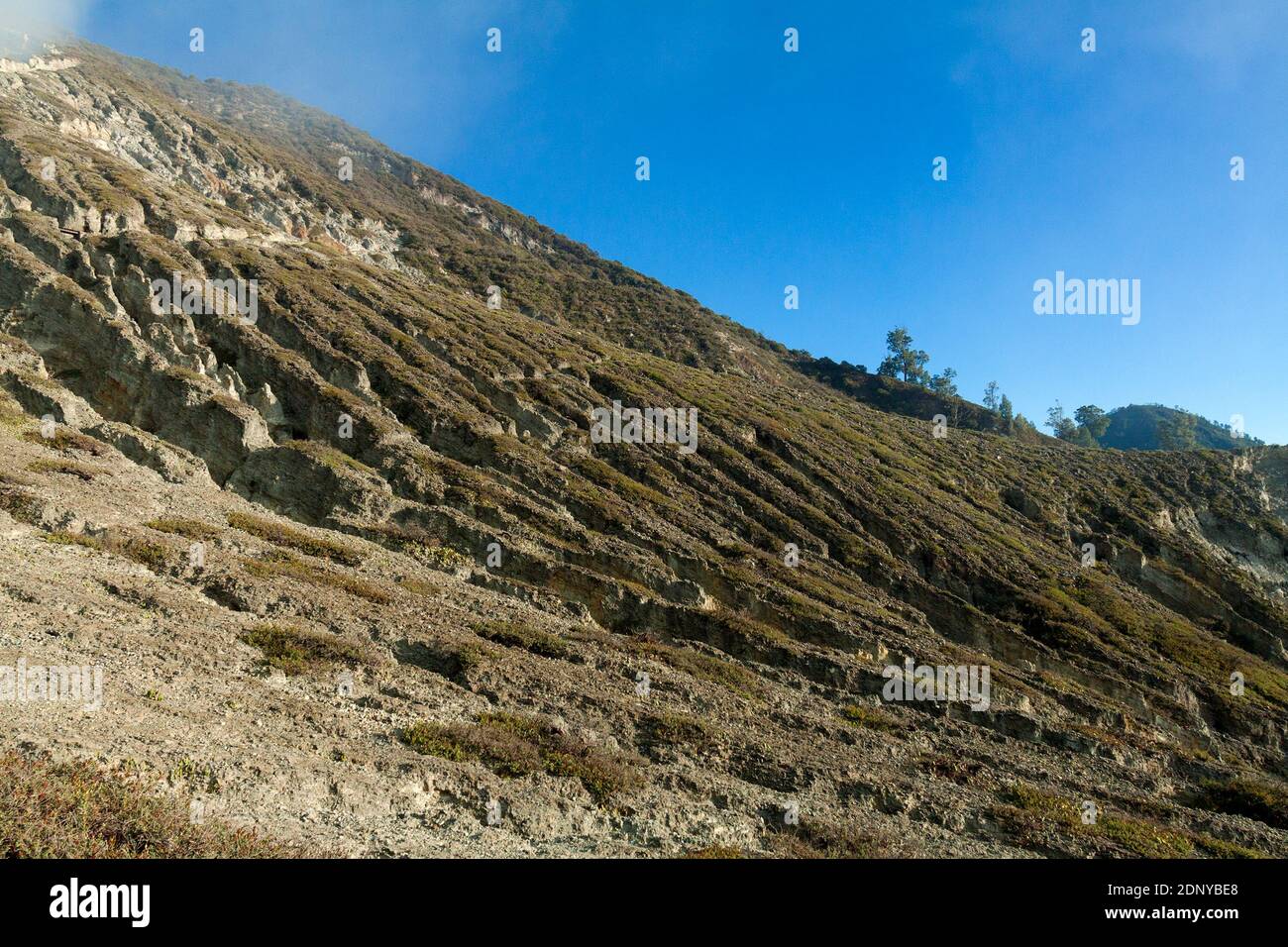 Vista dalla cima del cratere di Ijen Foto Stock