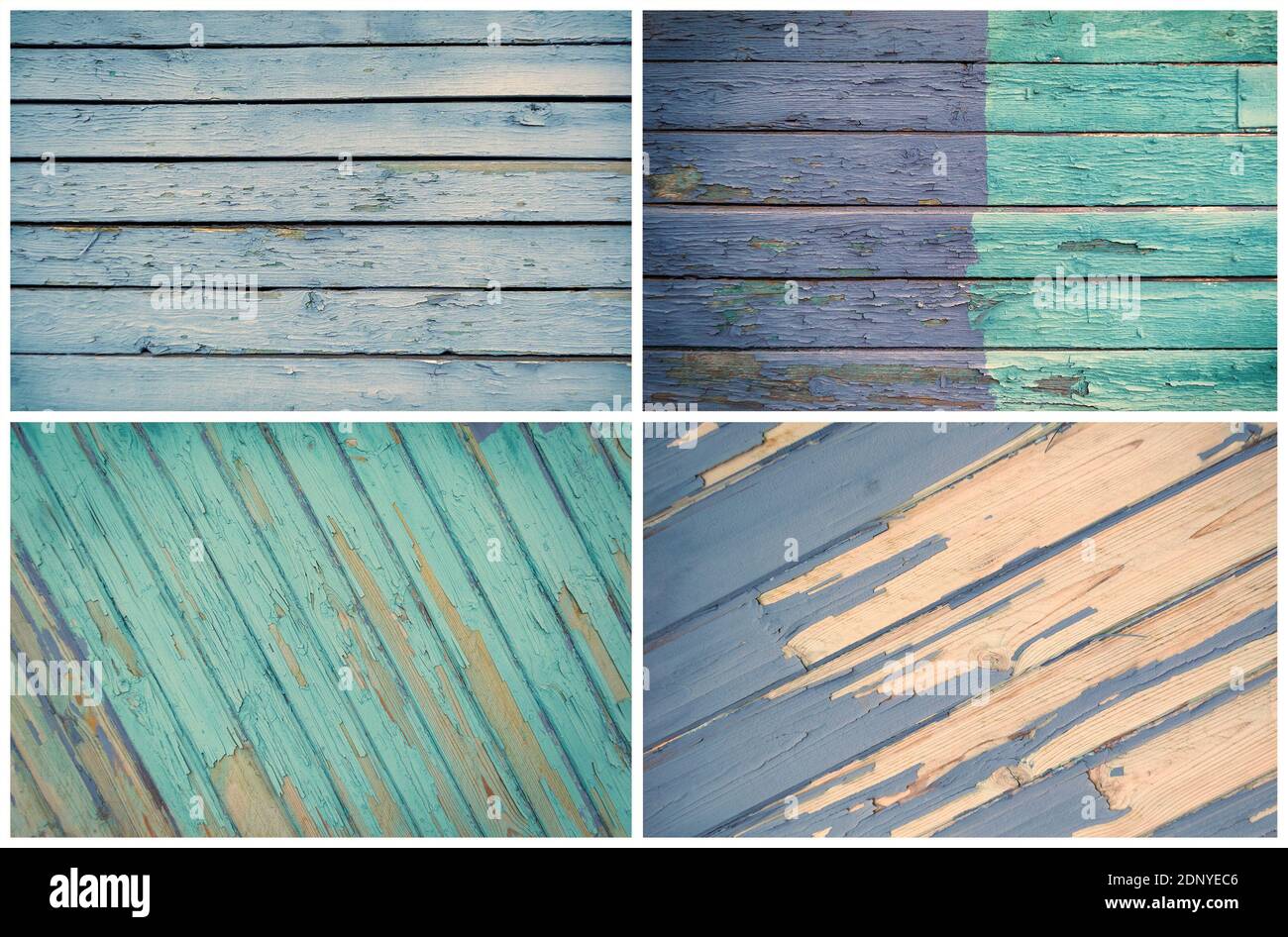 Set di diverse tavole di legno verniciate Foto Stock