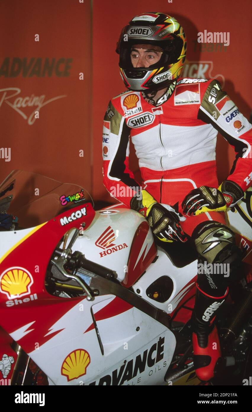 Garry McCoy (AUST), Honda 500, Gran Premio della motocicletta britannica, Donington 1998 Foto Stock