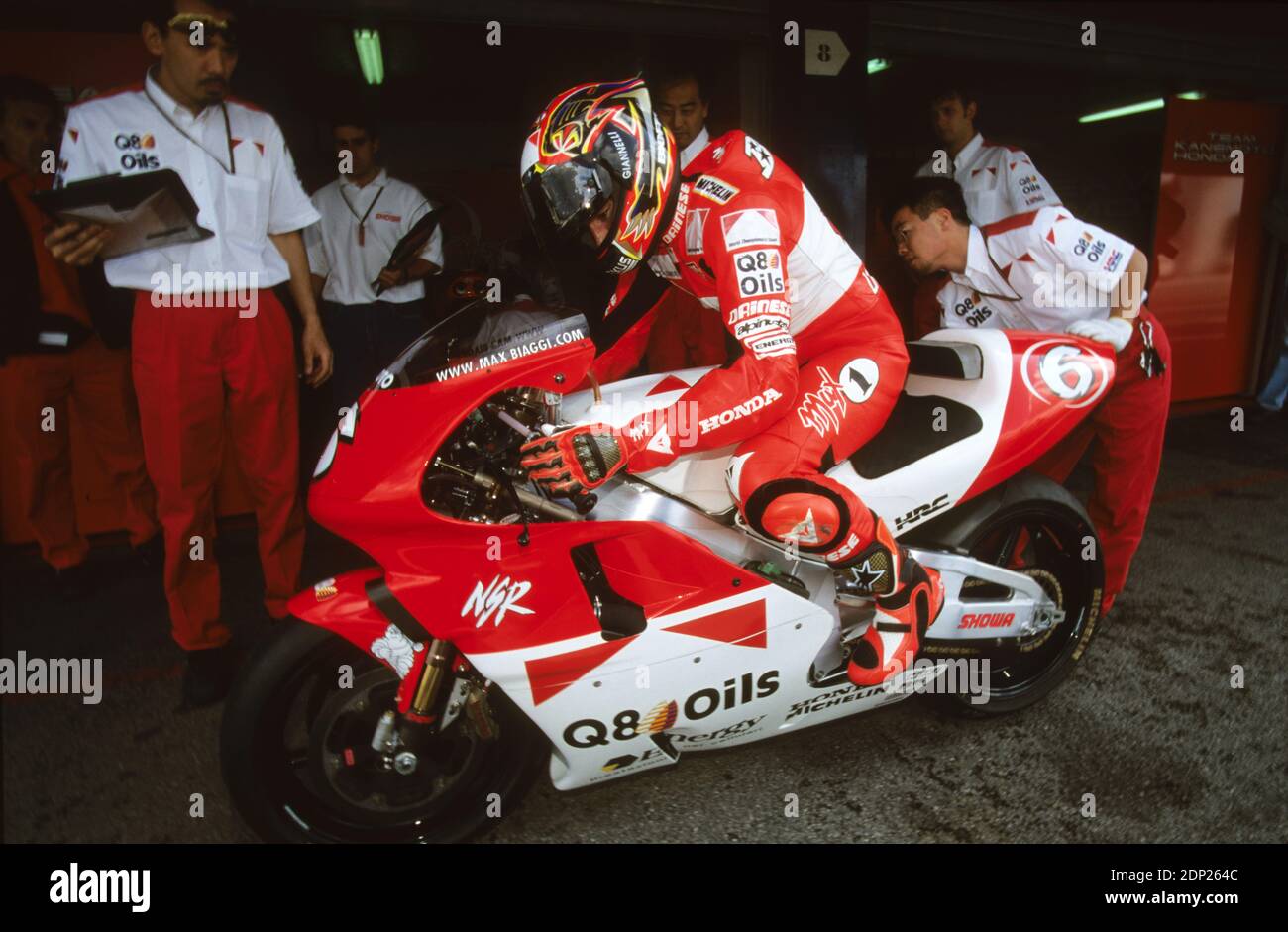 Max Biaggi(ITA), Erv Kanemoto (USA) Honda 500,Francia moto GP 1998 le Castellet Foto Stock