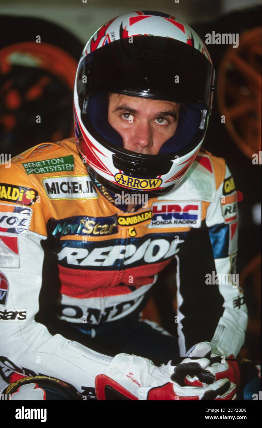 Alex Criville, (SP), Honda 500, Francia moto GP 1997 le Castellet Foto Stock