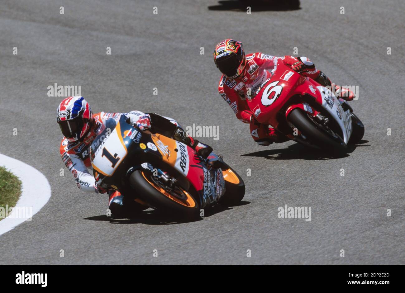 Spagna Moto GP 500, 1998, Jerez, Doohan, Biaggi, Foto Stock