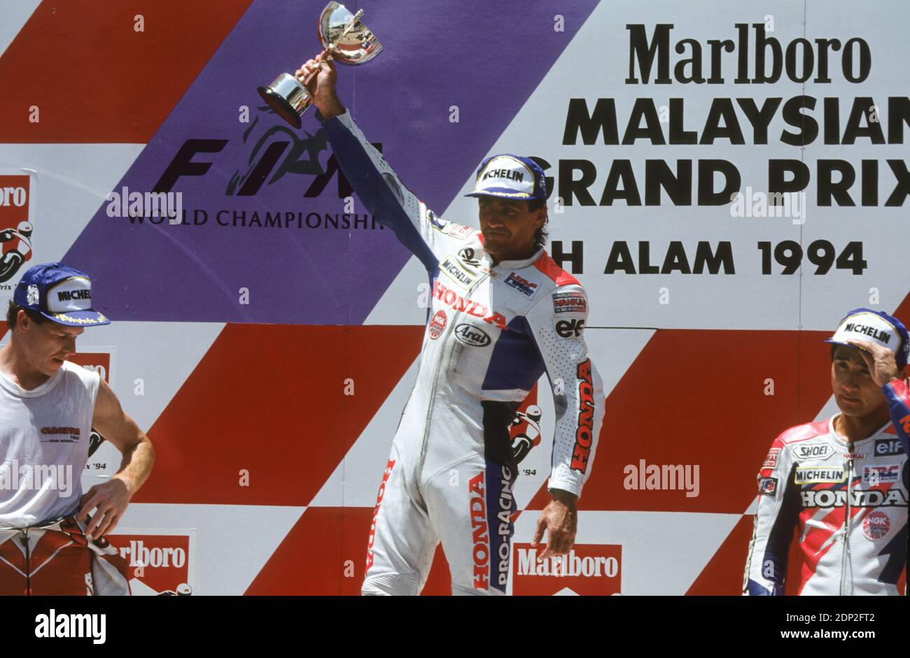 Podio GP della Malesia , Shah Alam 1994, Doohan, Kocinski, Itoh Foto Stock