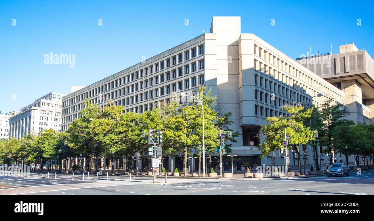 Ufficio federale di investigazione, FBI, sede centrale dell'FBI, edificio J. Edgar Hoover, Washington DC, USA. Foto Stock