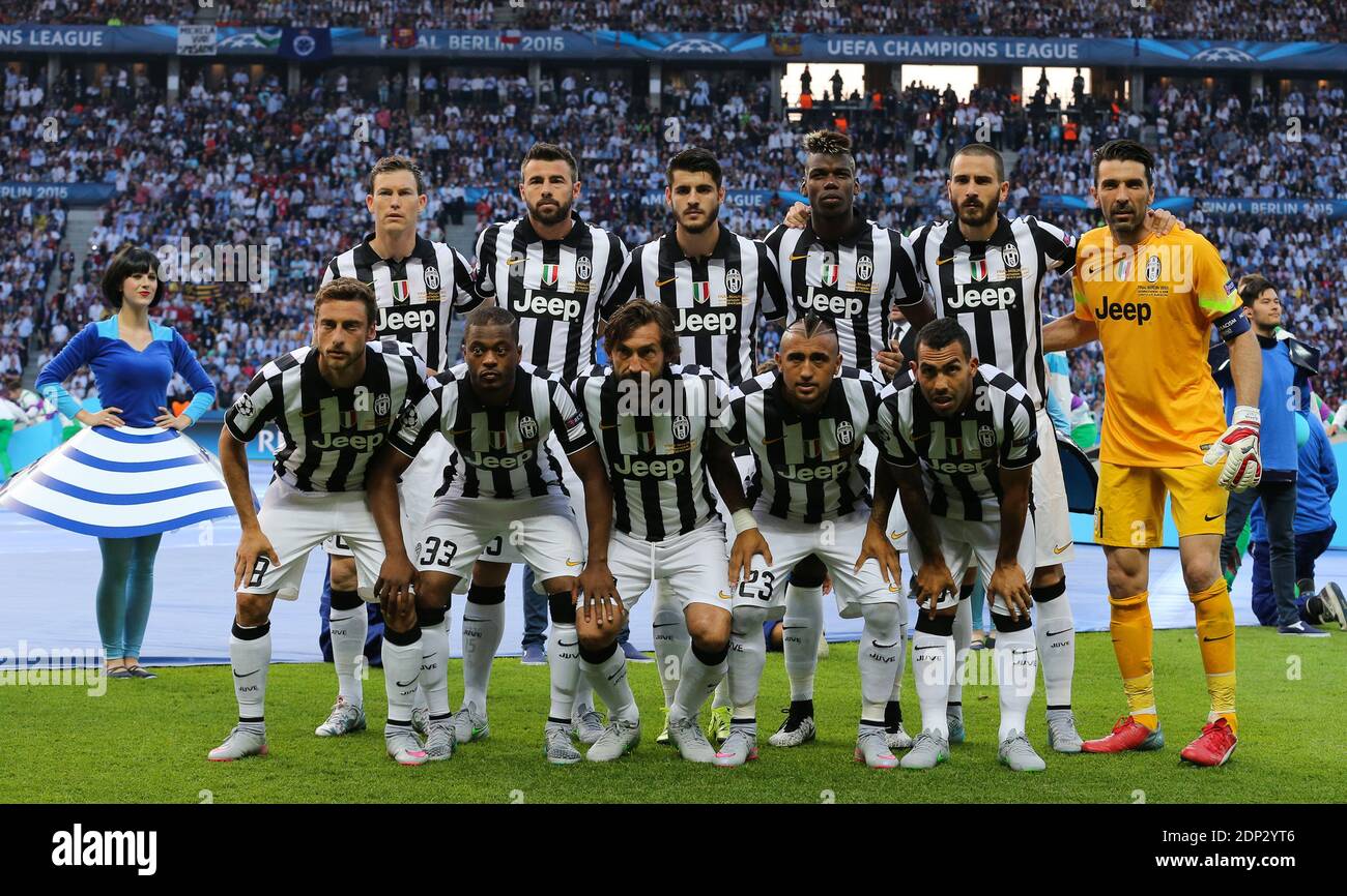 Team of JUVENTUS - finale della UEFA Champions League all'Olympiastadion di Berlino, 6 giugno 2015. Barcellona sconfisse Juventus 3-1 e vinse il suo quinto titolo. Foto di Giuliano Bevilacqua/ABACAPRESS.COM Foto Stock