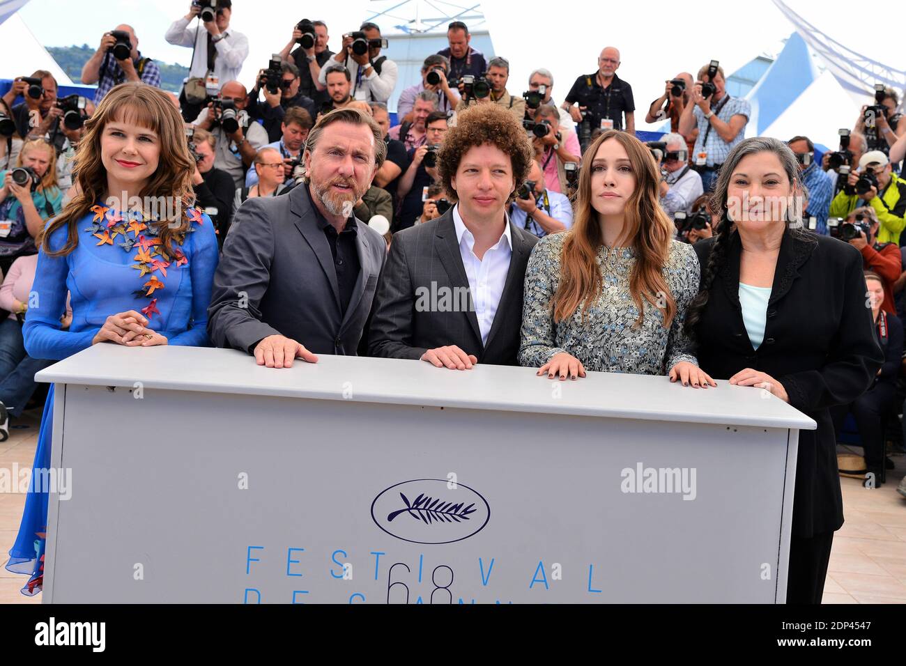 Nailea Norvind, Tim Roth, Michel Franco, Sarah Sutherland e Robin Bartlett in posa alla fotocellula per il film Chronic come parte del 68° Festival del Cinema di Cannes, in Francia, il 22 maggio 2015. Foto di Nicolas Briquet/ABACAPRESS.COM Foto Stock