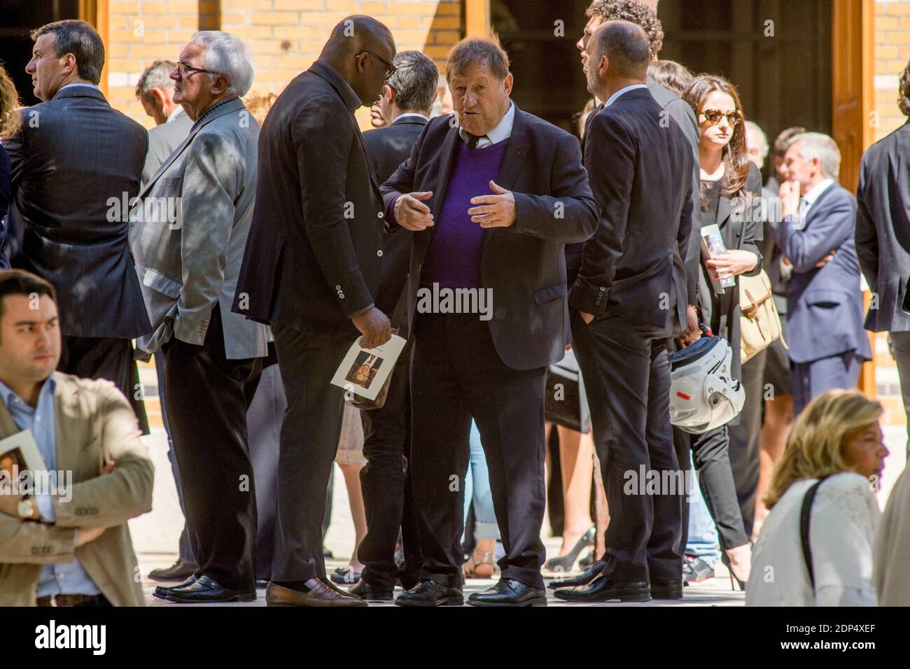 Guy Roux attending the funeral of Emmanuel Limido held at the Saint-Honore d'Eylau Church in Paris, France on June 8, 2015. Photo by Axel Renaud/ABACAPRESS.COM Foto Stock