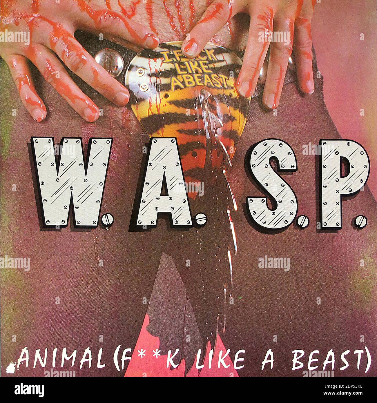 Animale W.A.S.P (F K come una bestia) Orig UK 12  Maxi vinile singolo - Vintage Vinyl Record Coperchio Foto Stock