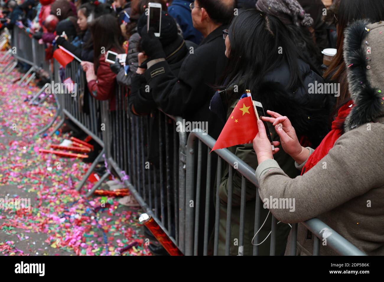 Sfilata cinese di Capodanno a chinatown, New York Foto Stock