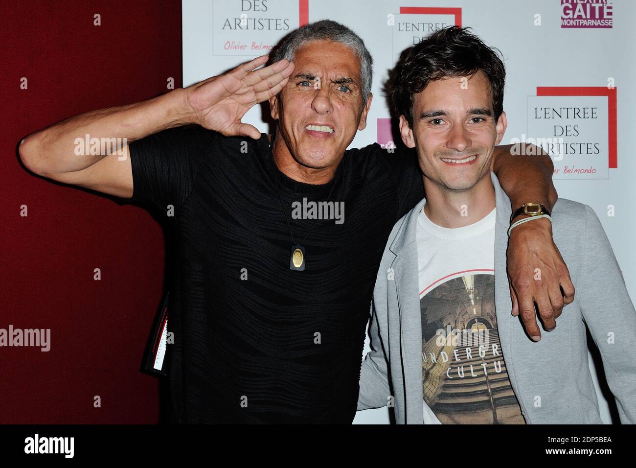 Samy Naceri et Florian Hessique assistent a la representation publique de l'Entree Des Artistes 2015 au Theatre de la Gaite Montparnasse a Paris, le 22 Juin 2015. Foto di Aurore Marechal/ABACAPRESS.COM Foto Stock