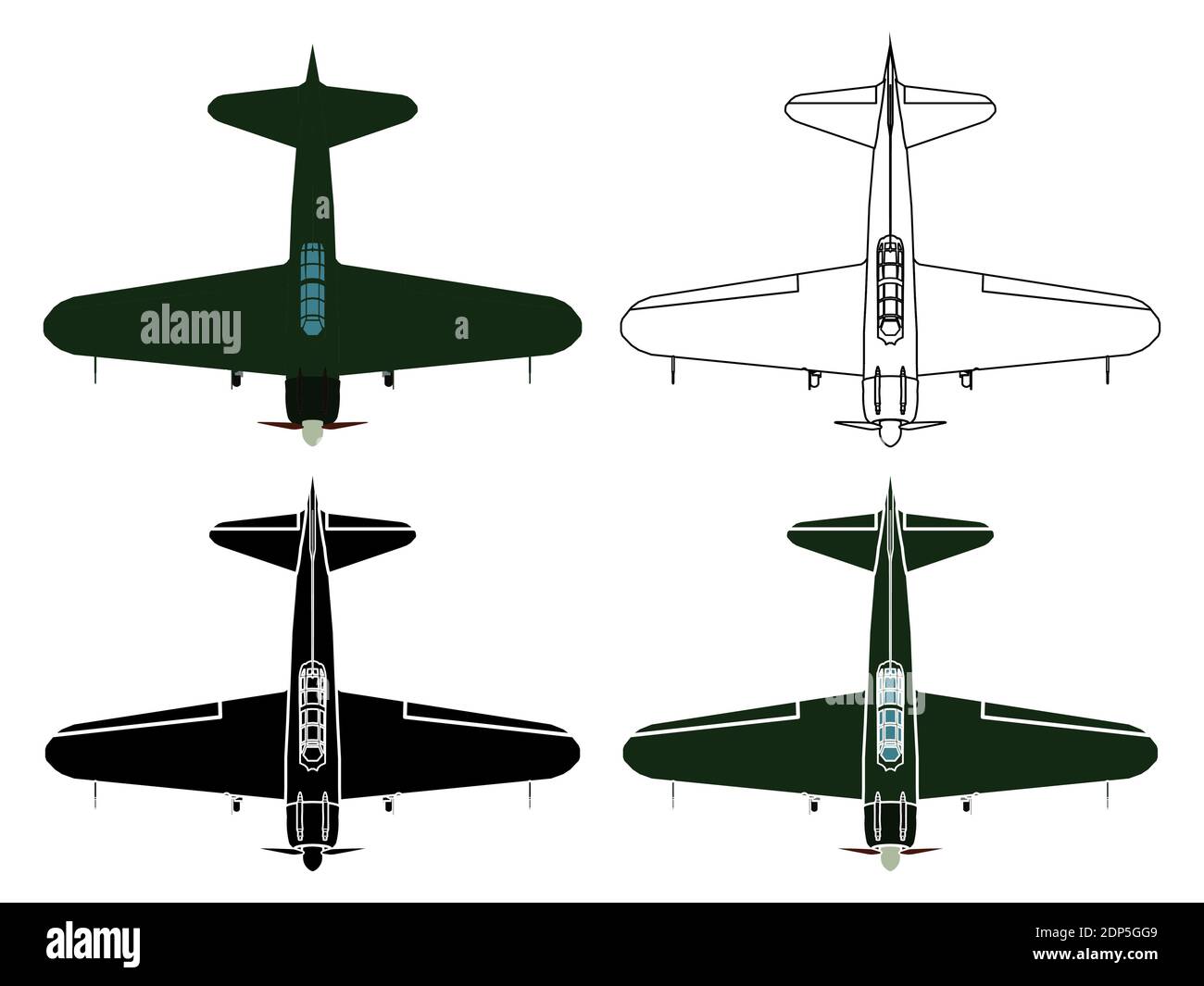 Giappone Zero aereo in vista dall'alto Illustrazione Vettoriale