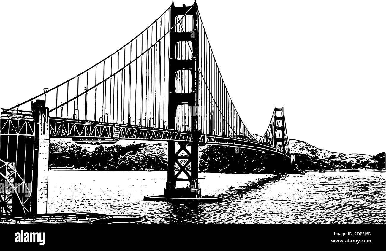 Golden Gate Bridge in Monochrome a photo print on canvas, metal
