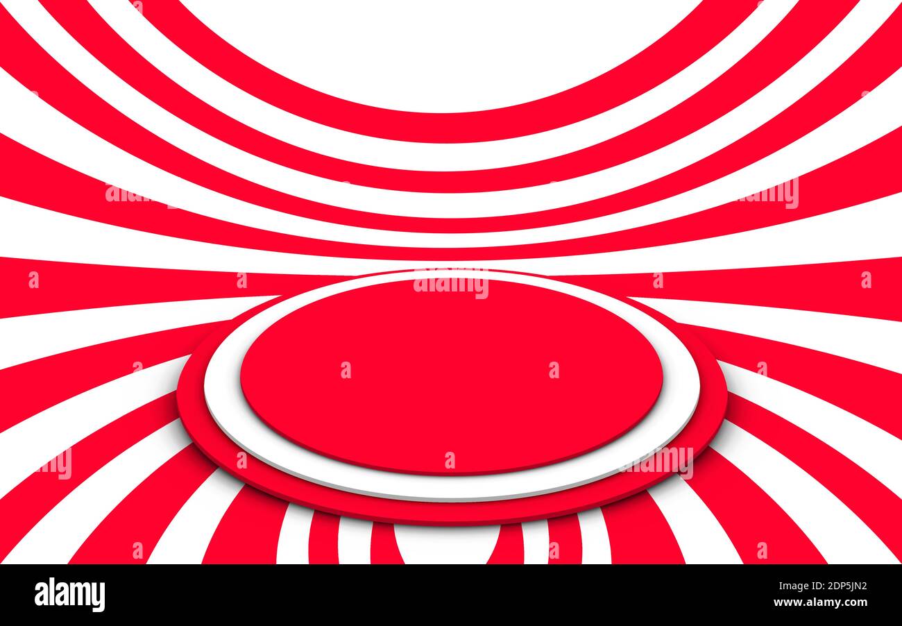 podio rosso vetrina con sfondo colorato in carta in studio camera Illustrazione Vettoriale