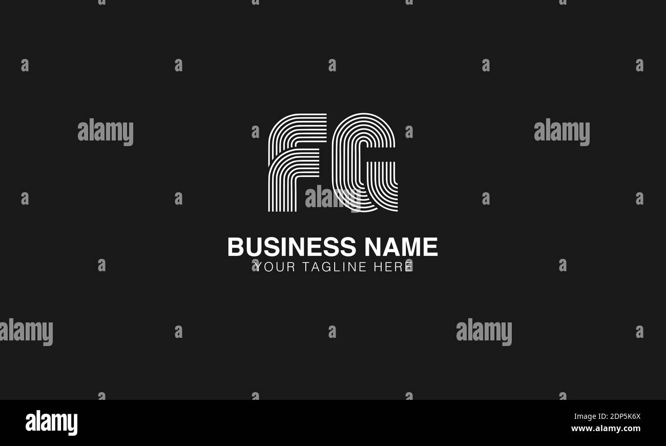 FG F G iniziale basato moderno minimo creativo logo immagine modello vettore. Logo line art con impronte digitali Illustrazione Vettoriale