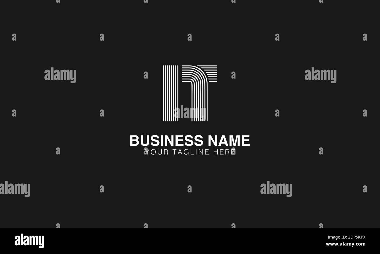 IT i T iniziale basata moderna immagine vettoriale logo creativo minimo. Logo line art con impronte digitali Illustrazione Vettoriale