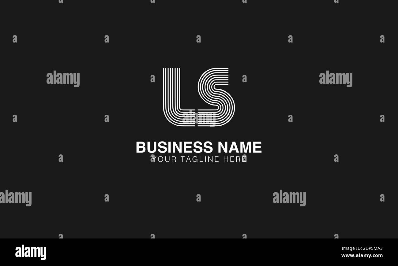 LS L S immagine vettoriale del logo creativo minimo moderno e basato su base iniziale. Logo line art con impronte digitali Illustrazione Vettoriale