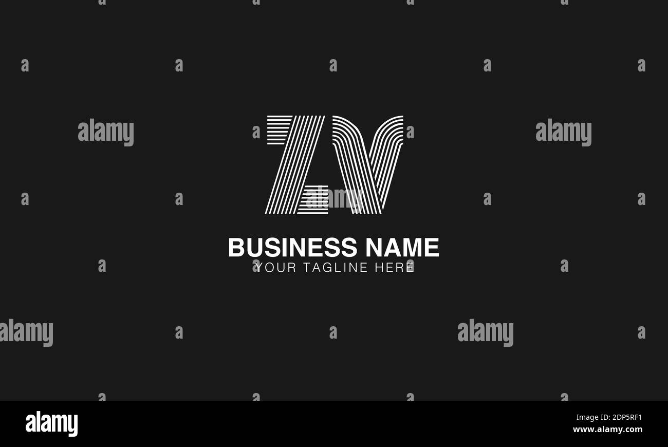 ZV Z V immagine vettoriale del logo creativo minimo e moderno. Logo line art con impronte digitali Illustrazione Vettoriale