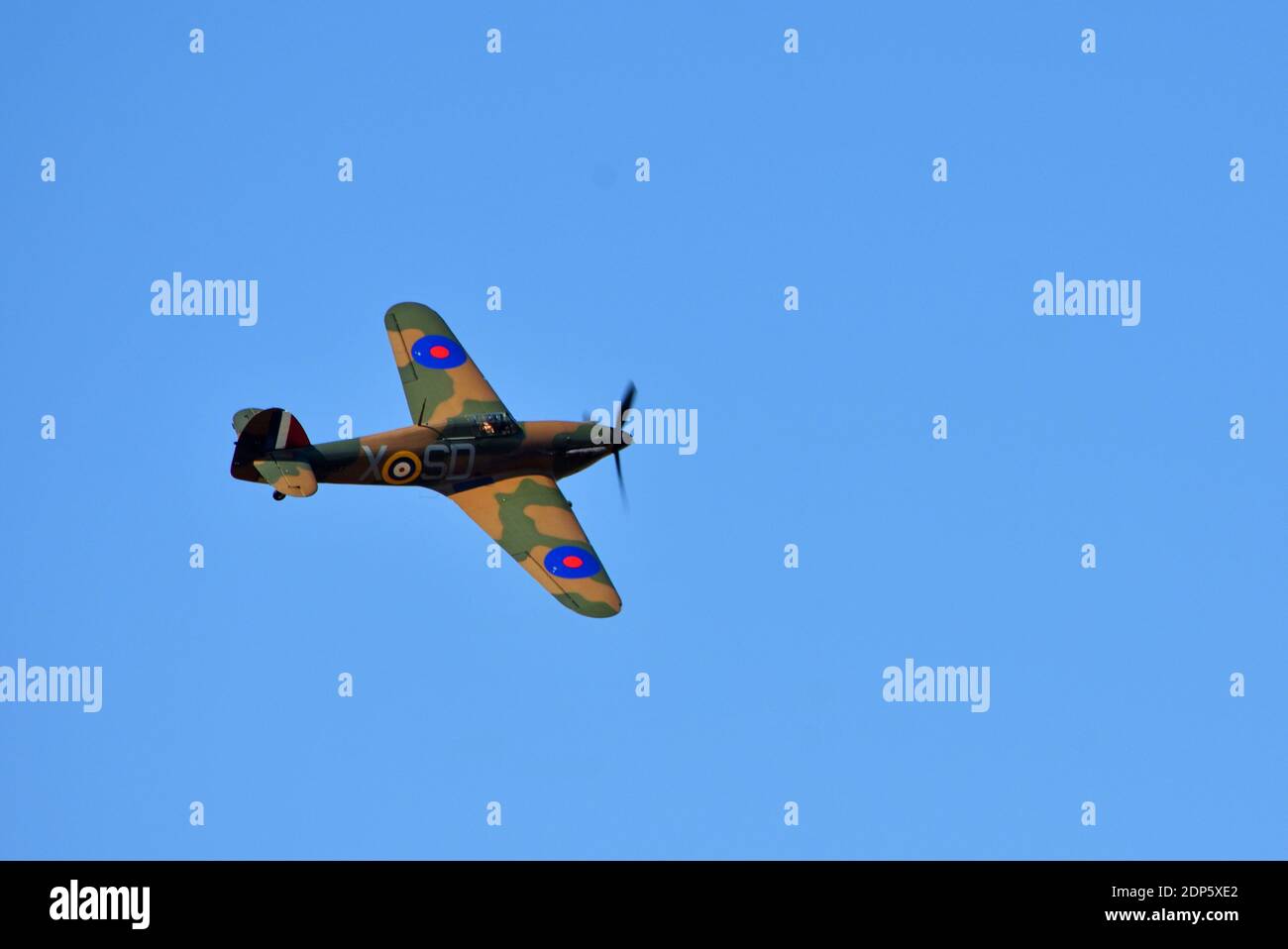 Hawker Hurricane 1 World War 2 aereo da combattimento in volo. Foto Stock